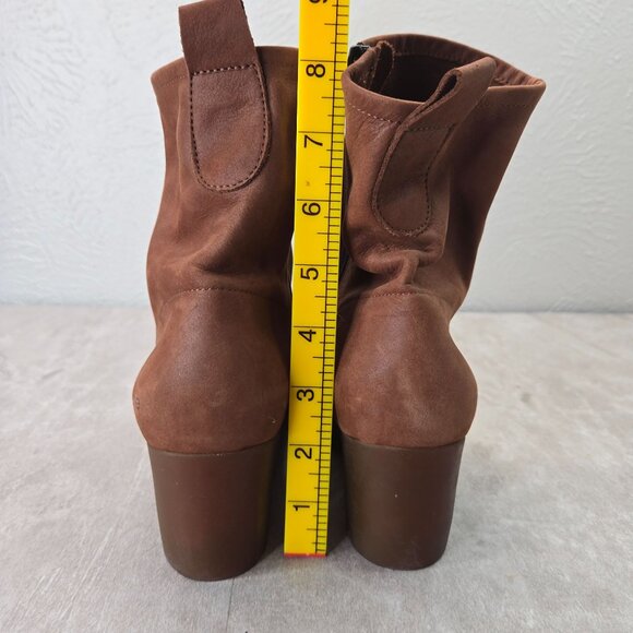Arche Ankle Wedge Booties Nubuck Leather Brown Minimalist Comfort Boots Size 6 - Picture 5 of 12